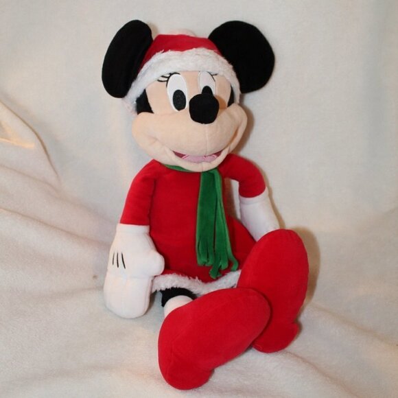 Vintage Disney Christmas Minnie Mouse plush toy red and green 19" - Picture 8 of 10